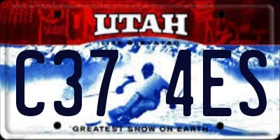 UT license plate C374ES