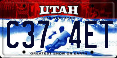 UT license plate C374ET
