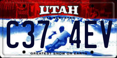 UT license plate C374EV