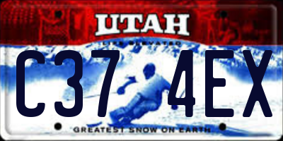 UT license plate C374EX