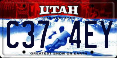 UT license plate C374EY