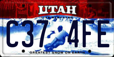 UT license plate C374FE