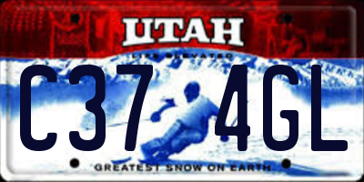 UT license plate C374GL