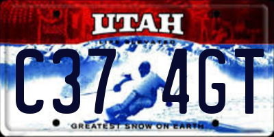 UT license plate C374GT