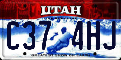 UT license plate C374HJ