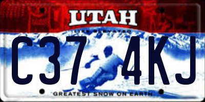 UT license plate C374KJ