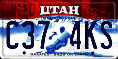 UT license plate C374KS