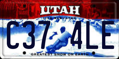 UT license plate C374LE