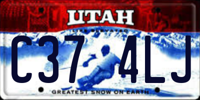 UT license plate C374LJ