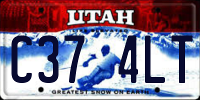 UT license plate C374LT