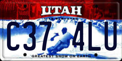 UT license plate C374LU