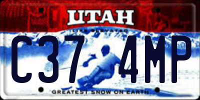 UT license plate C374MP