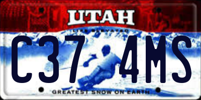 UT license plate C374MS