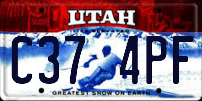 UT license plate C374PF