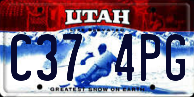 UT license plate C374PG