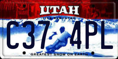 UT license plate C374PL