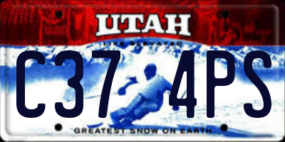 UT license plate C374PS