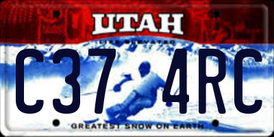 UT license plate C374RC