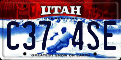 UT license plate C374SE