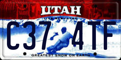 UT license plate C374TF