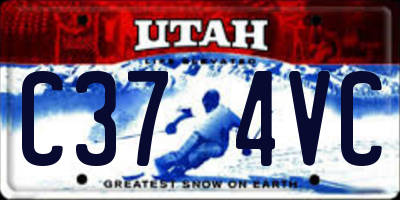 UT license plate C374VC