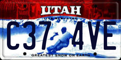 UT license plate C374VE