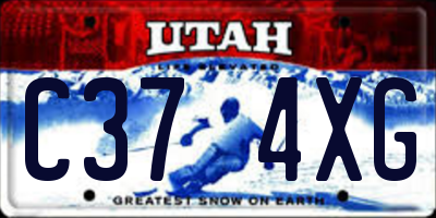 UT license plate C374XG