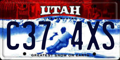 UT license plate C374XS