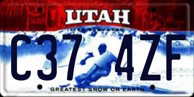 UT license plate C374ZF