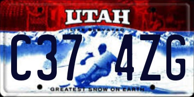 UT license plate C374ZG