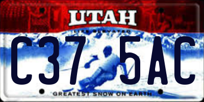 UT license plate C375AC