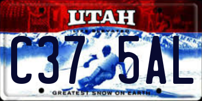 UT license plate C375AL