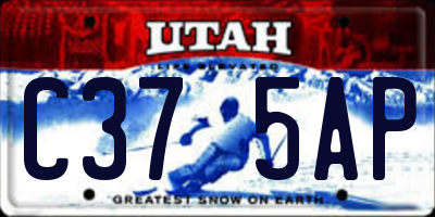 UT license plate C375AP