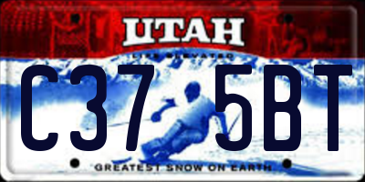 UT license plate C375BT