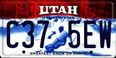 UT license plate C375EW