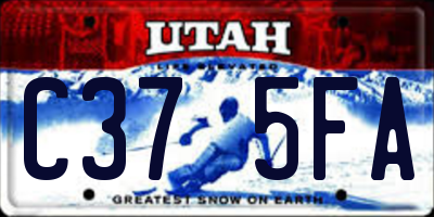 UT license plate C375FA