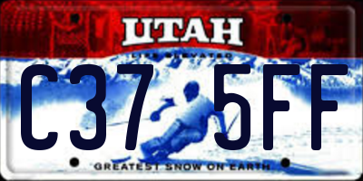 UT license plate C375FF