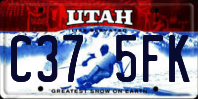 UT license plate C375FK