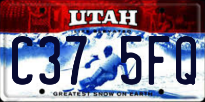 UT license plate C375FQ