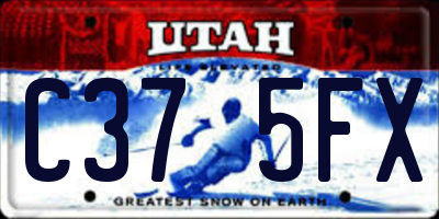 UT license plate C375FX