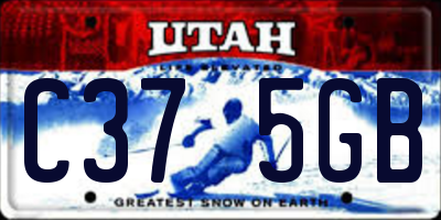 UT license plate C375GB