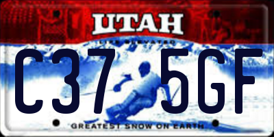 UT license plate C375GF