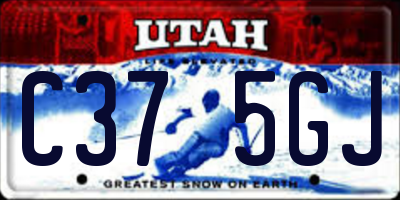 UT license plate C375GJ