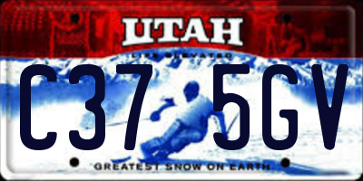 UT license plate C375GV