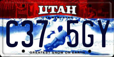 UT license plate C375GY