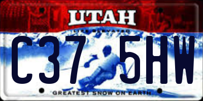 UT license plate C375HW