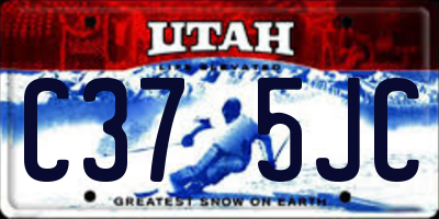 UT license plate C375JC
