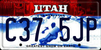 UT license plate C375JP