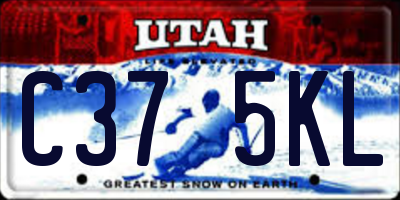 UT license plate C375KL