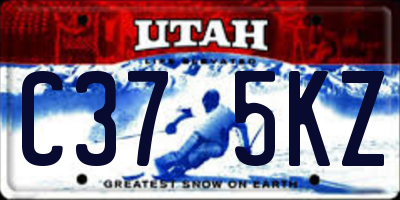 UT license plate C375KZ